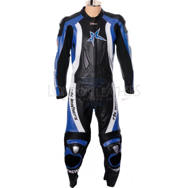 RTX Pro Evolution Blue Motorcycle Leather Suit